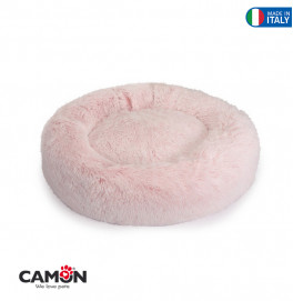 Round Furry Bed | Pink