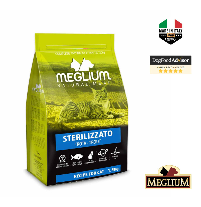 MEGLIUM CAT ADULT STERILIZED CHICKEN AND FISH 1,5KG